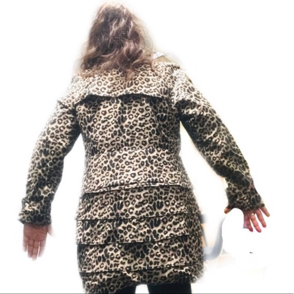 INC Leopard Coat w/Ruffles